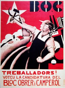 A Bloc Obrer i Camperol (BLOC) választási plakátja 1935 körül