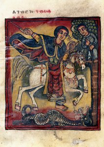 Folio 20v, St. George on his White Horse Killing the Dragon, 1800