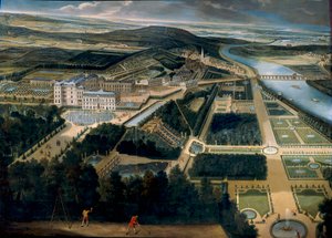 Saint Cloud kastélyának és kertjeinek általános képe (Saint-Cloud) Etienne Allegrain (1644-1736) festménye 1675 V. 3, x3,83 m Versailles, musee du chateau - Kilátás a Saint Cloud kastélyára és kertjére (Franciaország) - Etienne Allegrain (1644-173) festmén