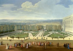 XIV. Lajos sétány (1638-1715) a versailles-i kertek északi parterére nézve Etienne Allegrain (1644-1736) festménye 1688 kb. Nap. 2,3x2,9 m