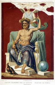 Jupiter (Zeusz) a győzelem által megkoronázva - a Nicolini által emelt Pompeii freskója szerint.