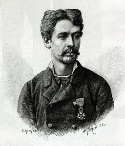 Tautain doktor portréja, az 1879-1882-es afrikai expedíció során, Gallieni parancsnoksága alatt. E. Ronjat metszet egy fényképről Joseph Gallien parancsnok „Exploration du Haut Niger (Haut Niger)” (a mai Mali) történetének illusztrálására