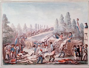 Holttestek szállítása a forradalom idején (akvarell, 1790 körül)
