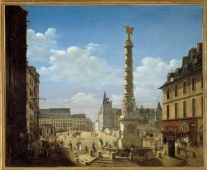 A tér és a szökőkút Chatelet festménye Etienne Bouhot (1780-1862) 1810 V. 0,81x0,99 m Párizs, Carnavalet Múzeum alkotó: Etienne Bouhot