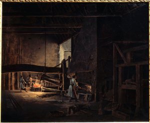 A Chatillon sur Seine-i kovácsművek (Chatillon-sur-Seine) Etienne Bouhot festménye (1780-1862) 1823 Montbard, Musee des Forges de Breffan