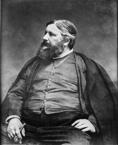 Gustave Courbet festő portréja Etienne Carjat fotóművész felvétele. Eredeti nyomat, a Roth  Cie. fotóműhely fondja. alkotó: Etienne Carjat