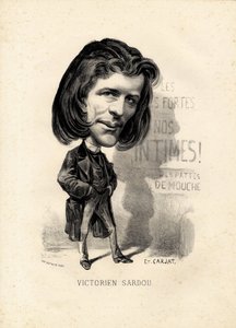 repülő levél - Illusztráció: Etienne Carjat (1826-1906): Irodalom - Victorian Sardou (1831-1908) alkotó: Etienne Carjat