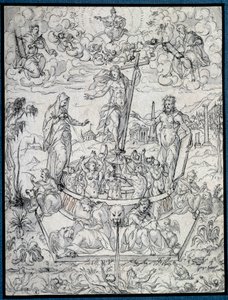 A vallás allegóriája. Etienne Delaune (1518-1583/95) rajza 16. századi Párizs, Louvre Múzeum