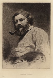 Gustave Courbet, a Realista mozgalom francia festője. Etienne Gabriel Bocourt rézkarca