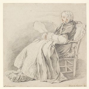 Tanulmány LAccouchée számára, 1750 körül (kréta papíron)