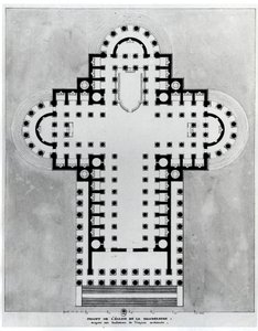 A Madeleine templom projektje. Rajz. Etienne Louis Boullee (Etienne-Louis Boullee) francia építész építészete (1728-1799).