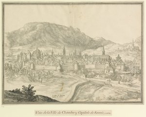 Chambery városa  Savoya fővárosa: Veüe de la Ville de Chambéry Savoya fővárosa 1618-ban.