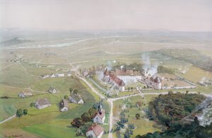 A Chateau de Mondement visszafoglalása a francia hadsereg által 1914. szeptember 9-én, az első marne-i csata során, 1915.