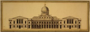 Az Egyesült Államok Capitoliumának terve, 1793 (tus, vízfesték és akvarell, papír) alkotó: Etienne Sulpice Hallet