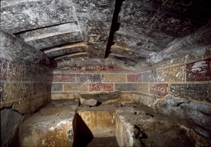 Etruszk civilizáció: a Ponte Rotto nekropoliszban található Francois sír belsejében, Kr. e. 4. században. Vulci, Olaszország alkotó: Etruscan
