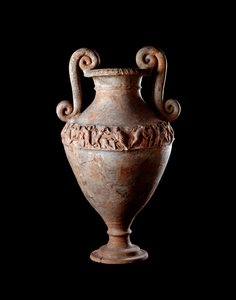 Etruszk civilizáció: terrakotta amfora Poggio Sala sírjából, Olaszország Kr.e. IV. század. Mérete 48 cm alkotó: Etruscan