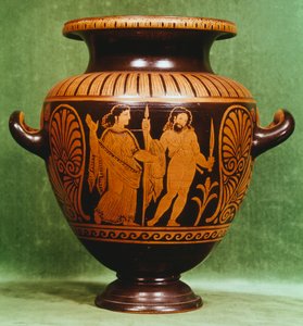 Stamnos, vörös alakos kerámia Vulciból (Lazio). Etruszk civilizáció, Kr. e. 4. század. alkotó: Etruscan
