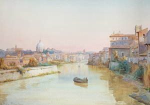 Kilátás a Teverére a Ponte Sisto felől