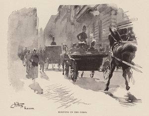 Reggel a Corsón (metszet) alkotó: Ettore Tito