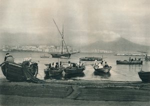 Halászok tengerre szállása, Nápoly, Olaszország, 1927 alkotó: Eugen Poppel