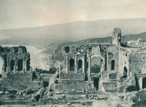 A Görög Színház színpada és öltözője, Taormina, Szicília, Olaszország, 1927 alkotó: Eugen Poppel