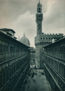 A Palazzo Vecchio az Uffizi Képtárból, Firenze, Olaszország, 1927 alkotó: Eugen Poppel