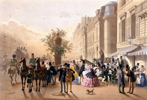 Boulevard des Italians (Tortoni előtt) - Guérard litográfiája