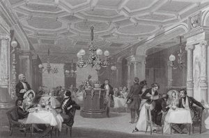 A "Trois Freres Provenceaux", Palais Royal, Párizs, A híres étkezde (metszet)