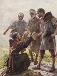 Angyal barát és a három briganti (színes litográfia)