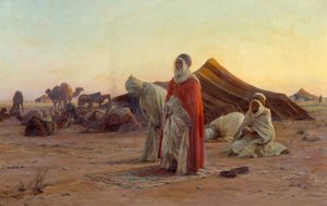 Sátor a sivatagban Az ima. Részlet. Eugene Alexis Girardet (1853-1907) festménye 19. századi Bayonne, Musee Bonnat
