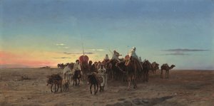 The caravan at dusk