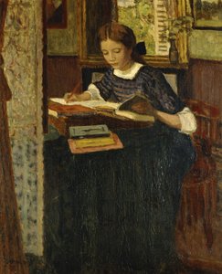 Lány írás; Fiatal lány írás alkotó: Eugene Antoine Durenne