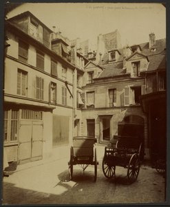 Régi ház, Rue de Fourcy, átjáró a negyedből Fourcy lakóházához alkotó: Eugène Atget