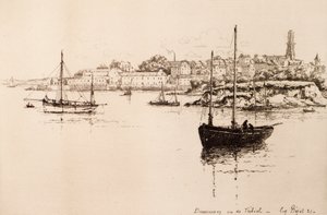 Douarnenez Treboulból (rézkarc) alkotó: Eugene Bejot