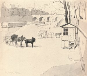 A Pont Marie - Lovak és szekerek, 1915