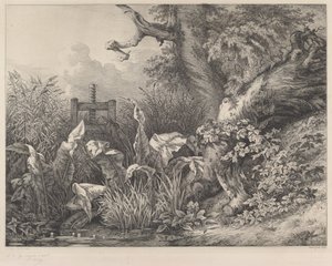 Vízi dokk és Brambles egy zsilipnél, 1843. alkotó: Eugene Bléry