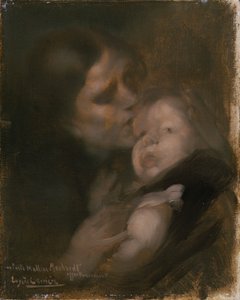 Anya és gyermeke (olaj, vászon) alkotó: Eugène Carrière