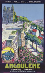 Angouleme-t reklámozó plakát (színes litó) alkotó: Eugene Charles Paul Vavasseur