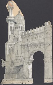 Színpadi díszlet az Opérában, Párizs, 1830-90.