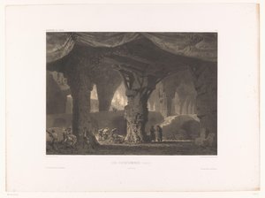 Theaterdecor met catacomben Les catacombes (szerkesztett) (cím az objektumon) Színházi dekorok (sorozat címe) Décorations de théâtre (sorozat címe a tárgyon) alkotó: Eugene Ciceri