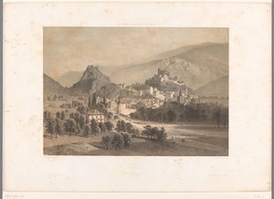 Kilátás Sionra a Rhone völgyében Sion (cím a tárgyon) Arcok Svájcban, Savoyában és Tirolban (sorozat címe) La Suisse, la Savoie et le Tyrol (sorozat címe a tárgyon) alkotó: Eugene Ciceri