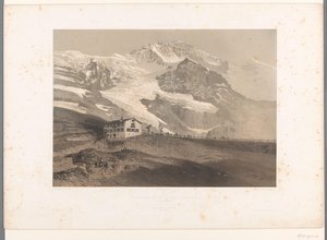 Kilátás a Jungfrau-ra Kleine Scheideggről La Jungfrau vue de la petite Scheideck (cím a tárgyon) Arcok Svájcban és Savoyában (sorozat címe) La Suisse et la Savoie (sorozat címe az objektumon) alkotó: Eugene Ciceri