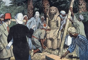 1862-ben fedezték fel III. Szeszosztrisz szobráról. alkotó: Eugene Damblans
