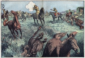 Vadlovakat vágnak le az Egyesült Államokban. Damblans illusztráció. A január 31-i „” Le Pelerin”-ben alkotó: Eugene Damblans