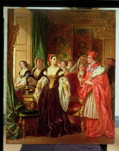 Jelenet Shakespeare VIII. Henrik című művéből; Wolsey bíboros és Aragóniai Katalin, 1858