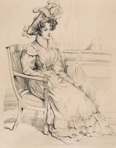 Harriet Smithson, ír színésznő és Hector Berlioz francia zeneszerző első felesége portréja
