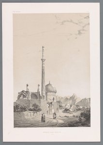 Baba Sukhte mecset a Bagh-e-Ghoushkhane minarettel Iszfahánban Baba-Souctah Ispahan mecset (cím a tárgyon) Perzsa tájak (sorozat címe) Perse modern (sorozat címe) alkotó: Eugene Flandin