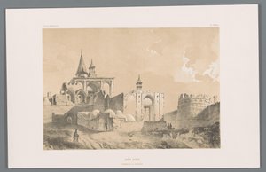 Imamzadeh sírja Kashanban Imâm zadeh (tombeau a Kachân) (cím a tárgyon) Perzsa tájak (sorozat címe) Perse modern (sorozat címe) alkotó: Eugene Flandin