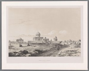 Husszein Imamzadeh Kazvinban Imam-Zadeh-Hussein (Casbin) (cím a tárgyon) Perzsa tájak (sorozat címe) Perse modern (sorozat címe) alkotó: Eugene Flandin