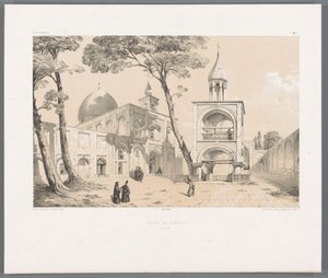 Iszfaháni Vank-katedrális Eglise de Djoulfa Ispahan (cím a tárgyon) Perzsa tájak (sorozat címe) Perse modern (sorozat címe) alkotó: Eugene Flandin